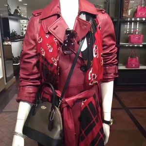 NWT Coach sheep leather Trench Coat F86122 Cherry Red